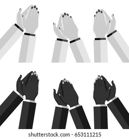 Clap your hands. Applause. Isolated hands clapping. Flat design, vector illustration, vector.