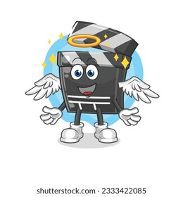the clapboard angel with wings vector. cartoon character