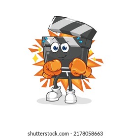 the clapboard boxer character. cartoon mascot vector