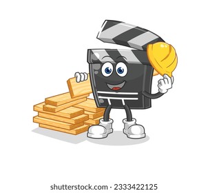 the clapboard builder vector. cartoon character