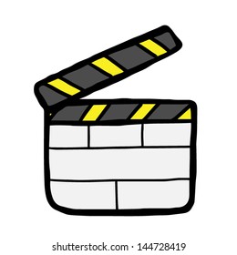clapboard / cartoon vector and illustration, hand drawn, sketch style, isolated on white background.