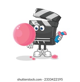 the clapboard chewing gum vector. cartoon character