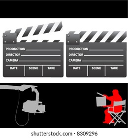 clapboard and director vector