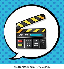 Clapboard  doodle, speech bubble