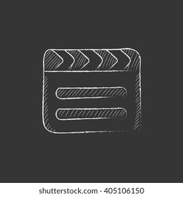 Clapboard. Drawn in chalk icon.