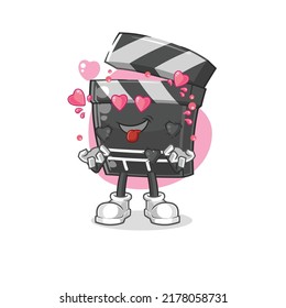 the clapboard fallin love vector. cartoon character