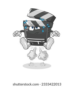 the clapboard fart jumping illustration. character vector