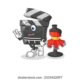 the clapboard fashion designer vector. cartoon character