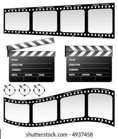 Clapboard and film (vector)