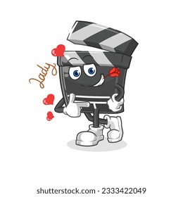 the clapboard flirting illustration. character vector