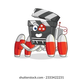 the clapboard future robot vector. cartoon character
