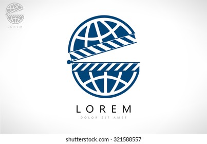 clapboard with globe logo