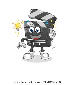 the clapboard got an idea cartoon. mascot vector