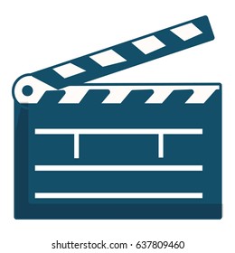Clapboard, icon. Cartoon illustration of clapboard, vector icon for web