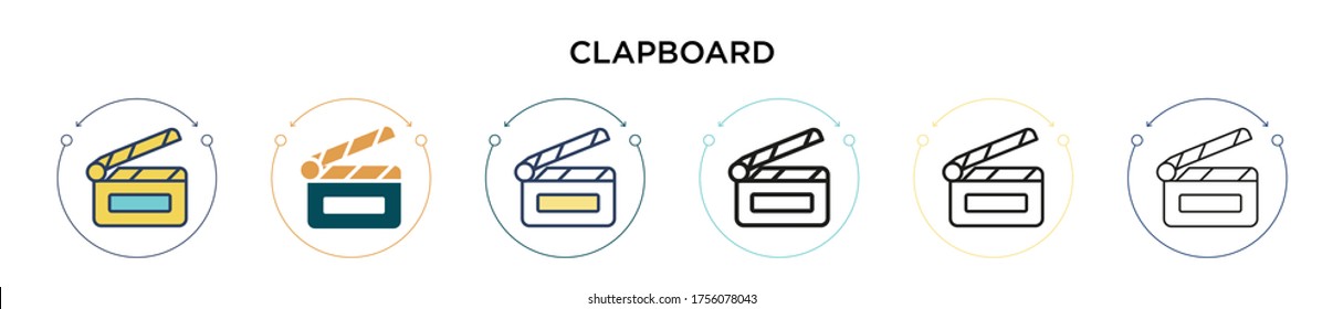 Icono de tablero en el estilo relleno, delgado, contorno y trazo. Ilustración vectorial de dos iconos vectores de tablero de colores y negro se puede utilizar para móviles, ui, web