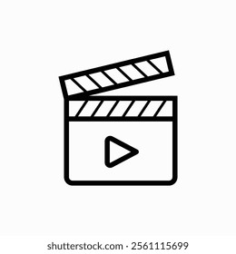 Clapboard icon, Flat design style, vector illustration, vector clapboard icon, illustration isolated on white, clapboard icons graphic design, clapboard icon