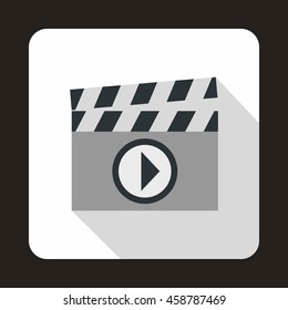 Clapboard icon in flat style on a white background