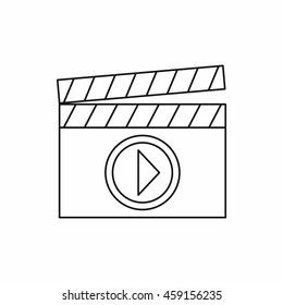 Clapboard icon in outline style on a white background