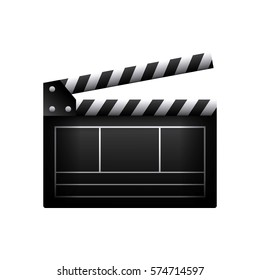 clapboard icon over white background. colorful design. vector illustration