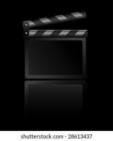 clapboard isolated on black