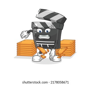 the clapboard karate mascot. cartoon vector