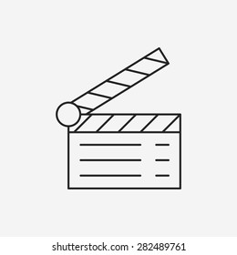 clapboard line icon