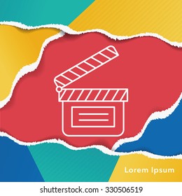 clapboard line icon