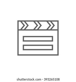 Clapboard line icon.