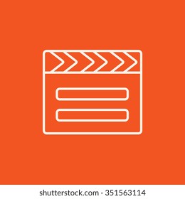 Icono de la línea de tablero para web, móviles e infografías. Icono blanco vector aislado en fondo rojo.