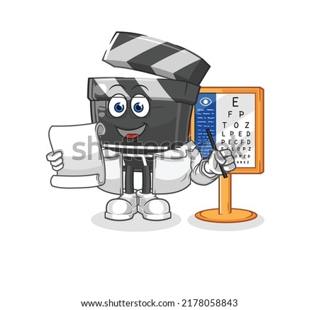 the clapboard oculist cartoon. cartoon mascot vector