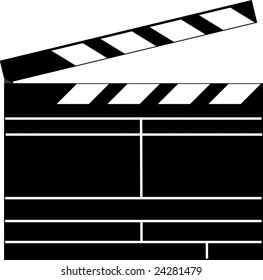 Clapboard on the white background. Vector. clapperboard with free space for text