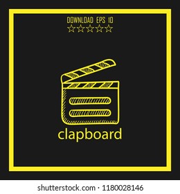 clapboard sketch vector icon