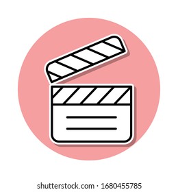 clapboard sticker icon. Simple thin line, outline vector of cinema icons for ui and ux, website or mobile application