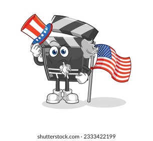 the clapboard uncle sam character. cartoon mascot vector