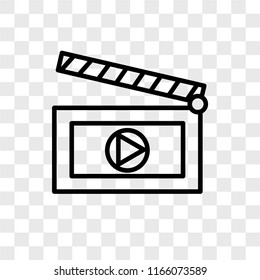 Clapboard vector icon isolated on transparent background, Clapboard logo concept