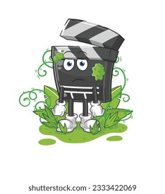 the clapboard waiting too long mascot. cartoon vector