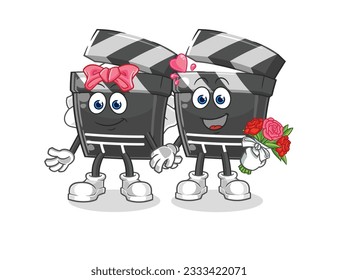 the clapboard wedding cartoon. cartoon mascot vector