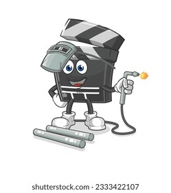 the clapboard welder mascot. cartoon vector