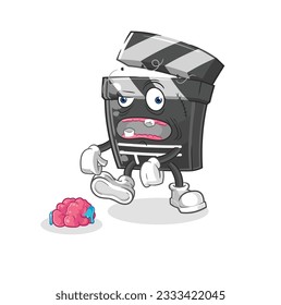 the clapboard zombie character.mascot vector