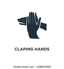 Claping Hands icon. Black filled vector illustration. Claping Hands symbol on white background. Can be used in web and mobile.