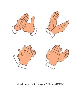 claping hands icon from party outline collection. Thin line claping hands icon isolated on white background