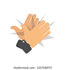 claping hands icon from party outline collection. Thin line claping hands icon isolated on white background