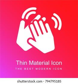 Claping Hands red and pink gradient material white icon minimal design