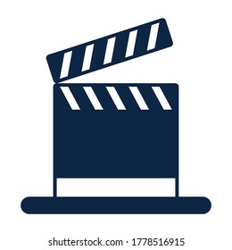 clapper board cinema, hat logo, magic cinema ilustration
