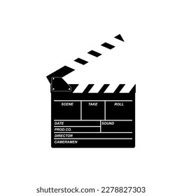 Clapper Board for Cinematography Concept, Movie or Film. Vector Illustration