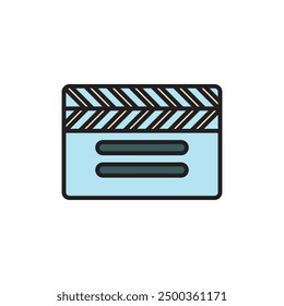 Clapper board flat icon vector illustration, simple design vector illustration