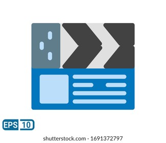 Icono de estilo plano de la placa de cierre. Símbolo vectorial de alta calidad. EPS 10