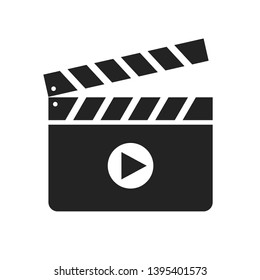 Clapper board glyph icon. Slate, clapboard filmmaking equipment. Directing, movie recording isolated vector silhouette illustration. Entertainment business, cinematography. Amusement industry