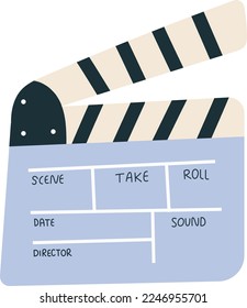 Clapper board hand drawn illustration