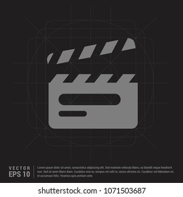 Clapper board icon - Black Creative Background